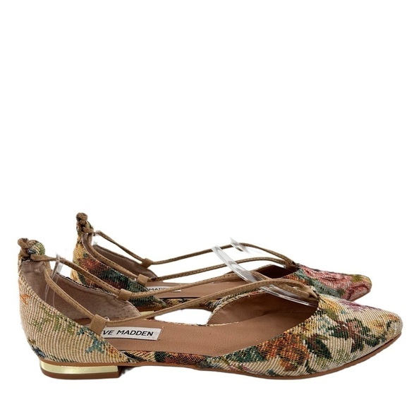 Steve Madden Walkie flats size 7 multicolored floral tapestry dorsay pointy toe - Picture 2 of 14